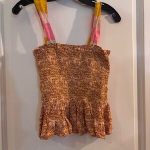 Multicolor Smocked Women's Top